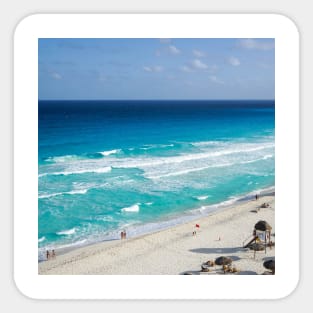 SCENERY 46 - White Sand Blue Water Beach Coast Sky Sticker